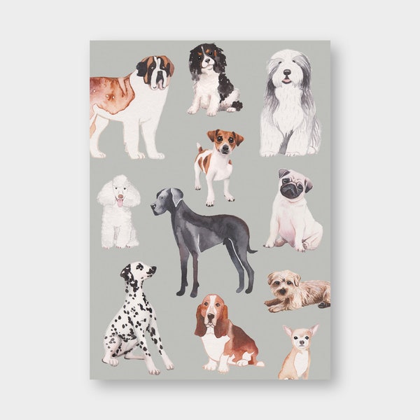 Postcard "Dogs" A6 / recycled paper / greeting card