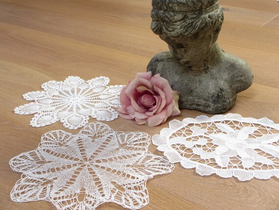 Cover Lace Covers 3 Pcs Doily Vintage Antique Lace Shabby Chic Etsy