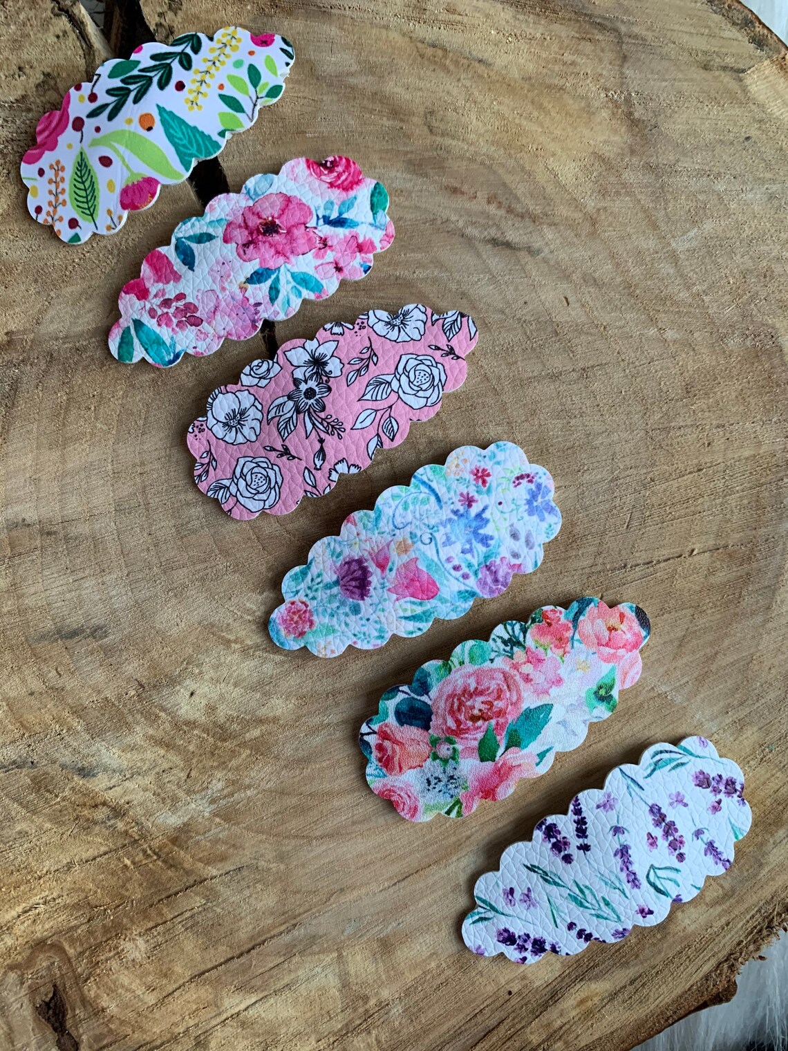 Floral Snap Clips snaps floral snaps floral bows faux Etsy