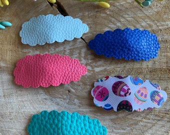 Snap clips - faux leather snap clips | snaps | hair clips | scalloped hair clip | scalloped snap clips | Easter eggs