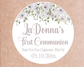 Gender Neutral First Communion Favor Tag, First Holy Communion Sticker Label, First Holy Communion Supplies, Communion Decor