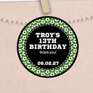 Soccer Birthday Party Stickers or Favor Tags, Soccer Birthday Decorations, Soccer Birthday Favor Tags For Girls