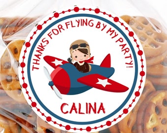 Airplane Birthday Favor Tag, Airplane Birthday Party Favor Sticker, Airplane Birthday Party Decor, Airplane Party Supplies
