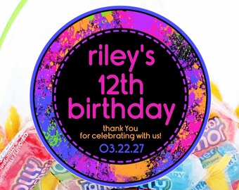 Paintball Birthday Party Stickers or Favor Tags, Paintball Birthday Decorations, Paintball Birthday Party Favor Tags
