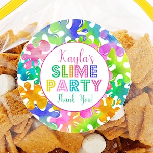 Slime Birthday Party Stickers or Favor Tags, Slime Birthday Decorations, Slime Party Favors, Slime Party Favor Tags, Slime Party Stickers