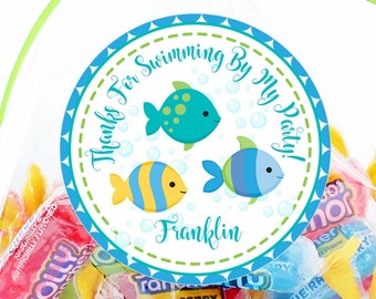 Under The Sea Birthday Party Stickers, Fish Stickers For Birthday, Sea Birthday Party Sticker Favors, Under The Sea Baby Shower Stickers