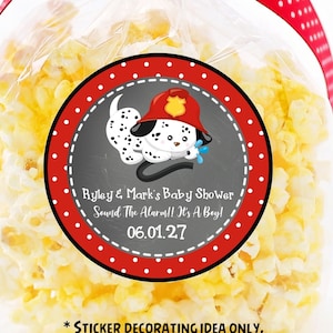 Fire Fighter Party Stickers or Favor Tags, Firefighter Birthday Party Decorations