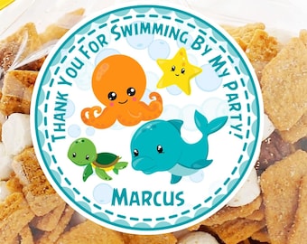 Under The Sea Birthday Party Stickers or Favor Tags, Under The Sea Birthday Decor, Under The Sea Party Favors, Under The Sea Party
