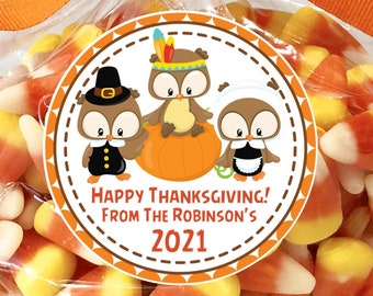 Happy Thanksgiving Sticker Labels