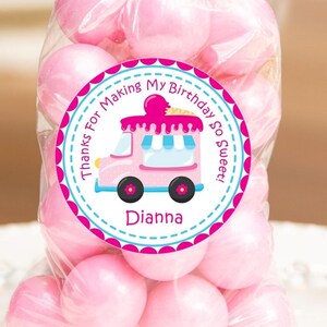 Ice Cream Birthday Party Stickers or Favor Tags, Ice Cream Party Favor Tags, Ice Cream Party Favors, Ice Cream Birthday Stickers