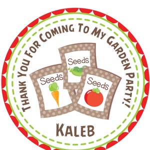 Garden Birthday Party Sticker Labels, Garden Party Labels, Garden Party Decorations