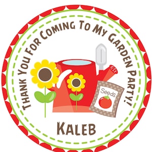Garden Birthday Party Sticker Labels, Garden Party Labels, Garden Party Decorations