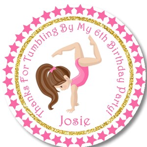 Gymnastics Birthday Favor Tag, Gymnastics Birthday Party Favor Sticker, Gymnastics Birthday Party Decor, Gymnastics Party Supplies
