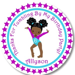 Gymnastics Birthday Favor Tag, Gymnastics Birthday Party Favor Sticker, Gymnastics Birthday Party Decor, Gymnastics Party Supplies