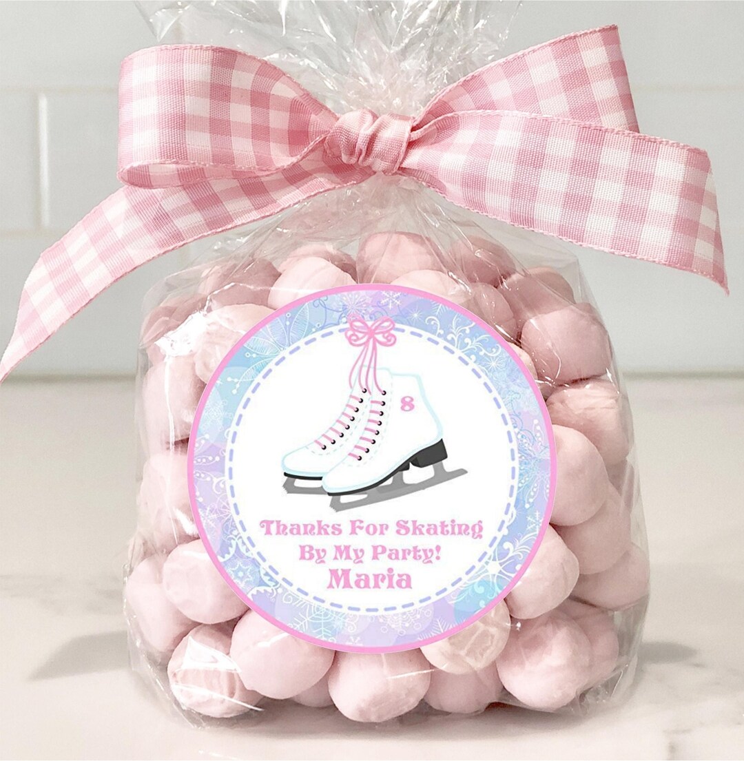 Ice Skating Birthday Favor Tag, Ice Skating Birthday Party Favor
