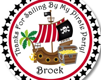 Pirate Birthday Party Sticker Labels, Pirate Party Stickers, Pirate Party Decorations, Pirate Party Stickers