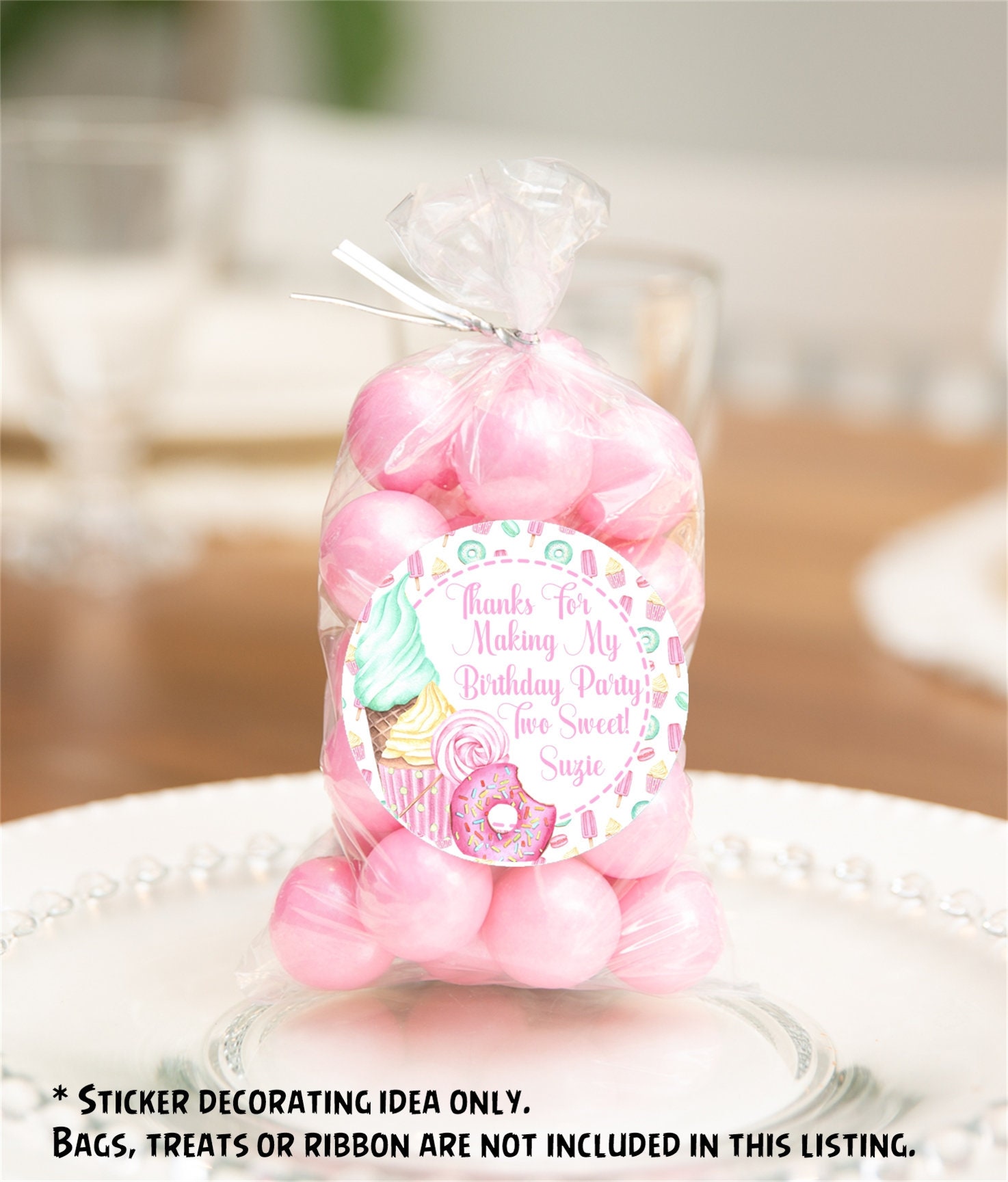 Sweet Sprinkle Cupcake Personalized Party Favor Bags