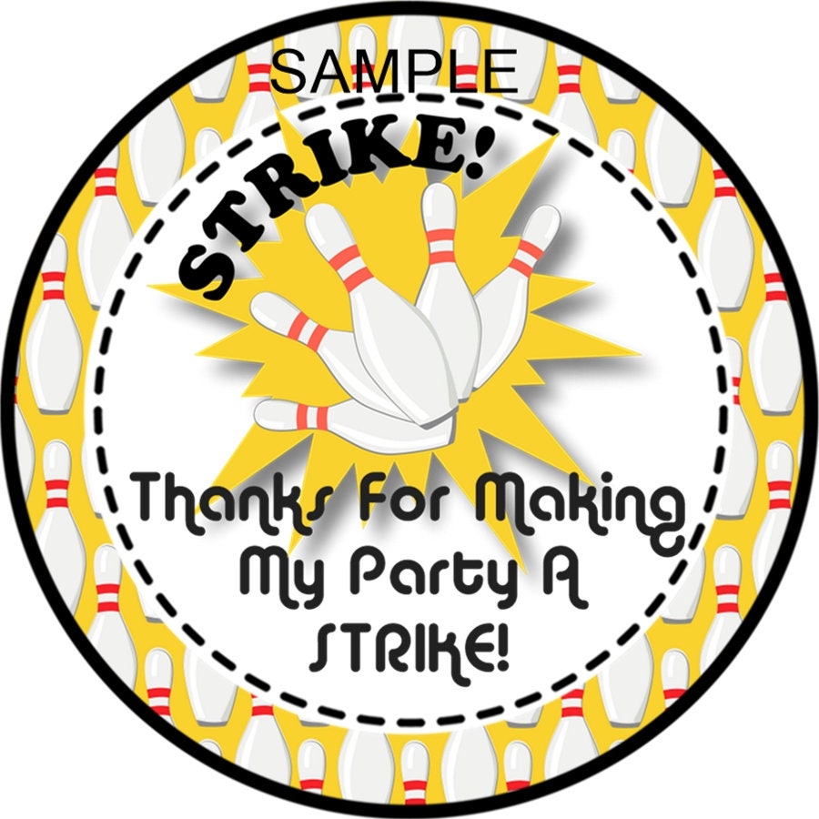 Bowling Birthday Party Favor Sticker Bowling Birthday Party - Etsy