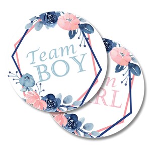 Gender Reveal Stickers, Team Pink, Team Blue Gender Reveal Party Stickers