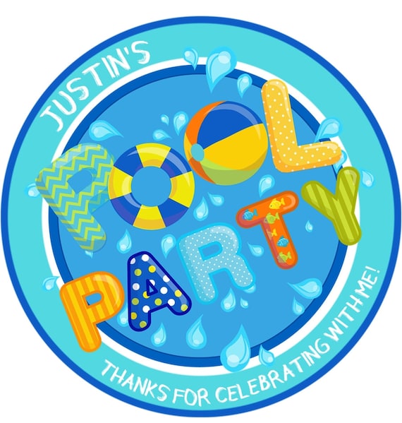 Pool party, Party Sticker Birthday Convite, party, holidays, text, label png