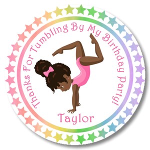 Gymnastics Birthday Favor Tag, Gymnastics Birthday Party Favor Sticker, Gymnastics Birthday Party Decor, Gymnastics Party Supplies