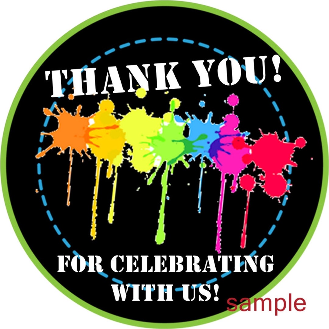 Paintball Birthday Party Labels, Paintball Party Favors, Paintball