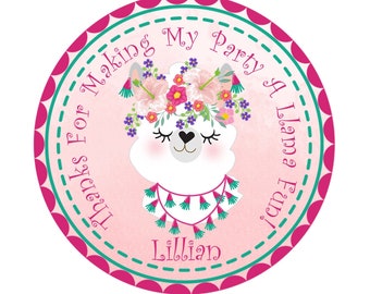 Llama Birthday Party Sticker Labels, Llama Party Stickers, Llama Party Decorations