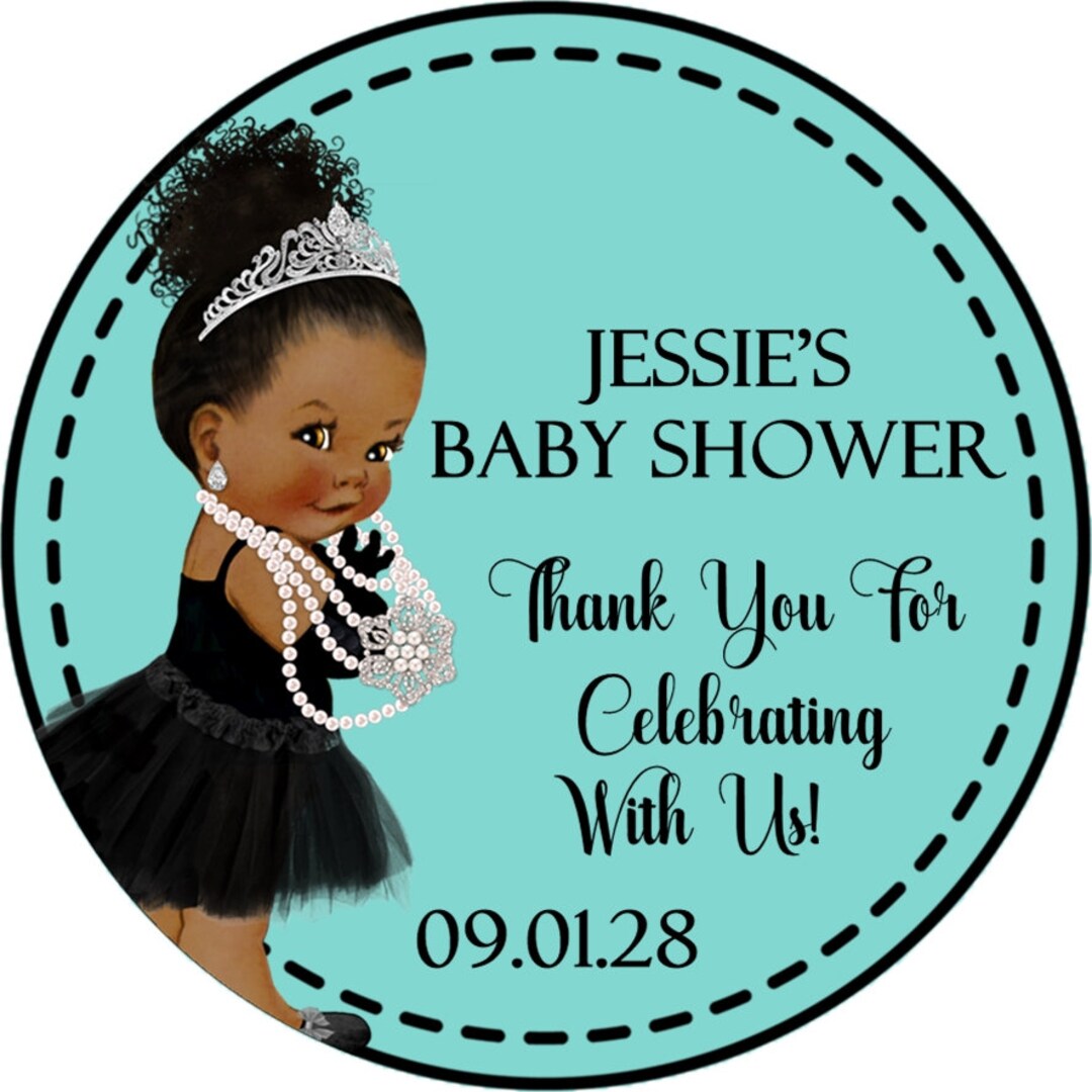 Tiffany Baby & Co. Baby Shower Favor Sticker, Tiffany Baby Shower Sticker Label, Tiffany Baby