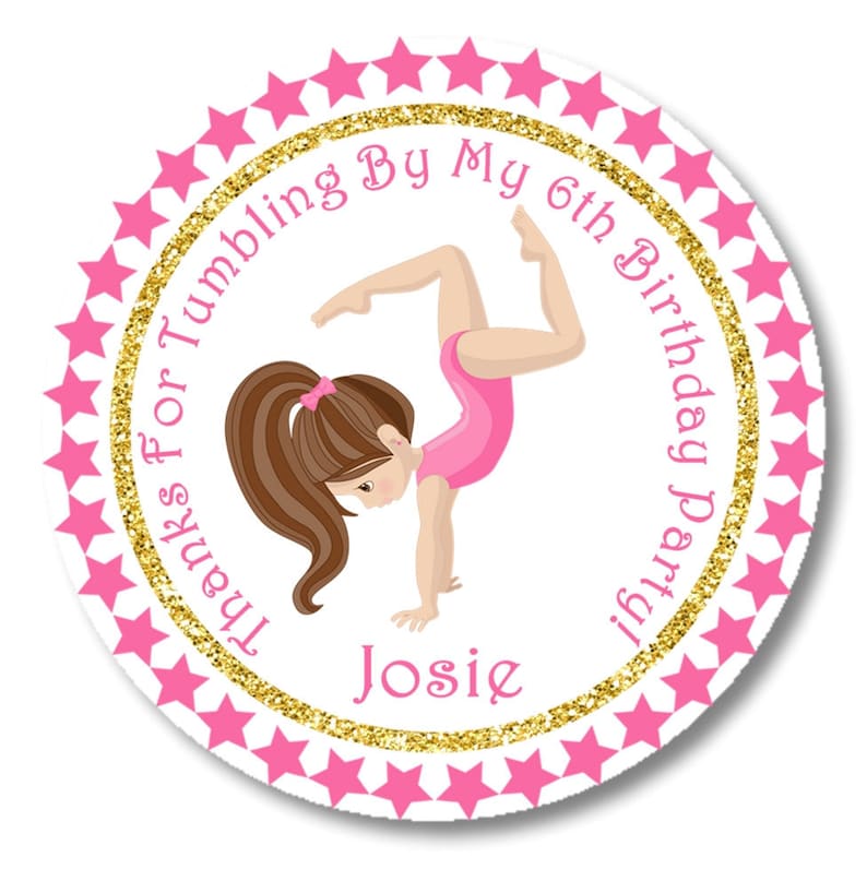 Gymnastics Birthday Favor Tag Gymnastics Birthday Party Favor Etsy