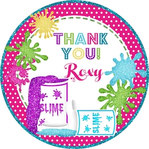 Slime Birthday Party Stickers or Favor Tags, Slime Birthday Decorations, Slime Party Favors, Slime Party Favor Tags, Slime Party Stickers