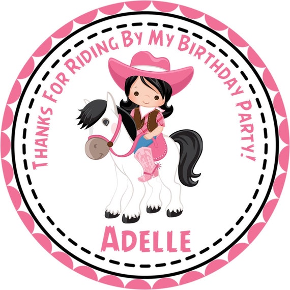 Cowgirl Birthday Favor Tag Cowgirl Birthday Party Favor Etsy
