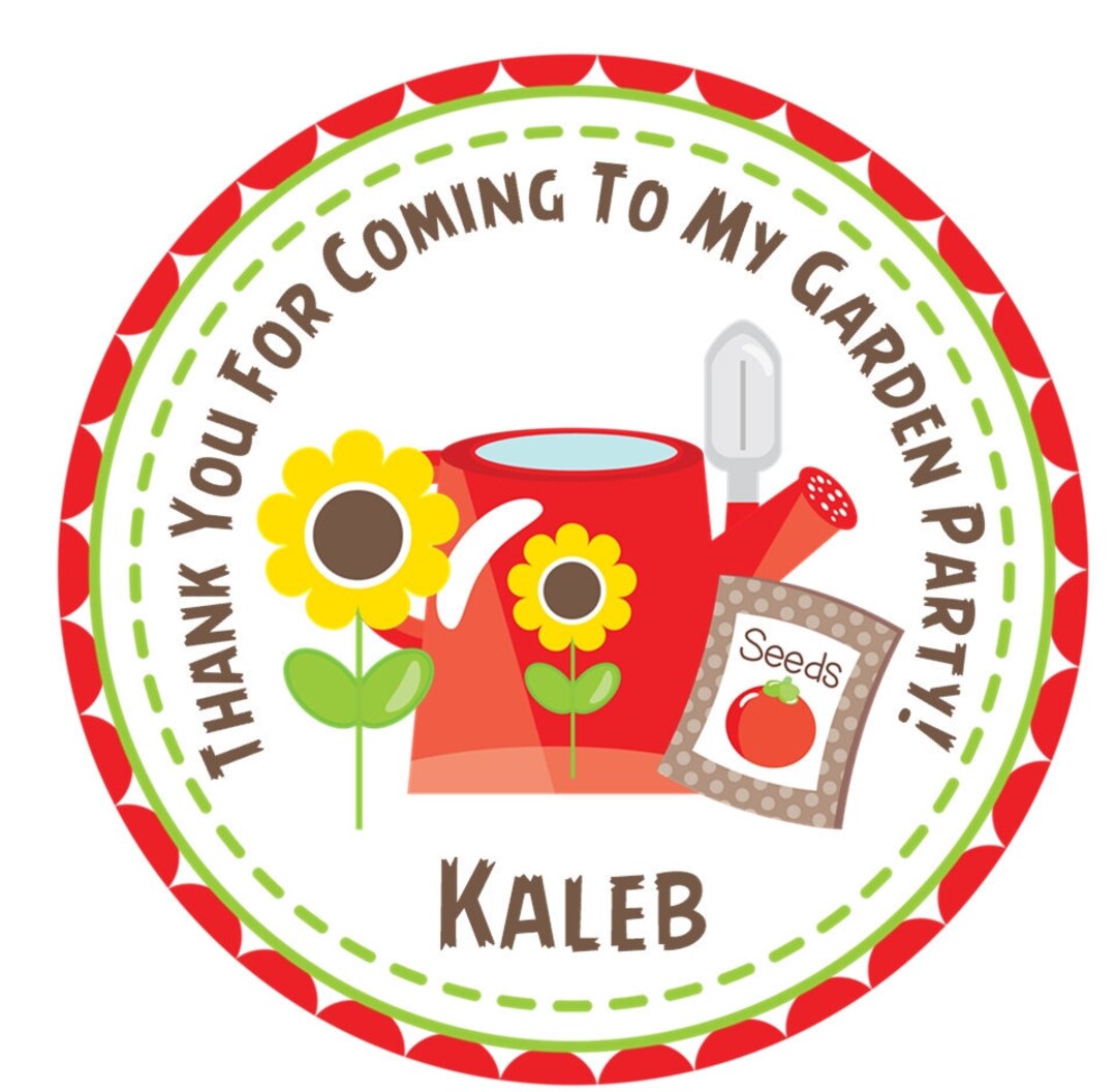 Garden Birthday Party Sticker Labels, Garden Party Labels, Garden Party Decorations Etsy