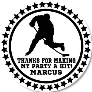 Hockey Birthday Party Favor Sticker, Hockey Birthday Party Decor, Hockey Party Supplies