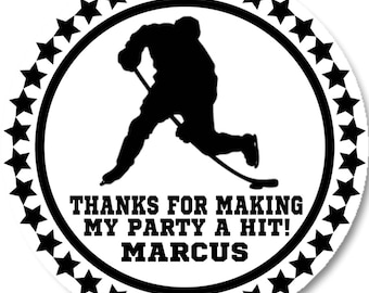 Hockey Birthday Party Favor Sticker, Hockey Birthday Party Decor, Hockey Party Supplies