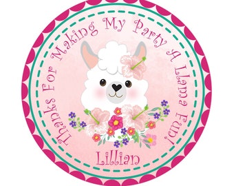 Llama Birthday Party Sticker Labels, Llama Party Stickers, Llama Party Decorations