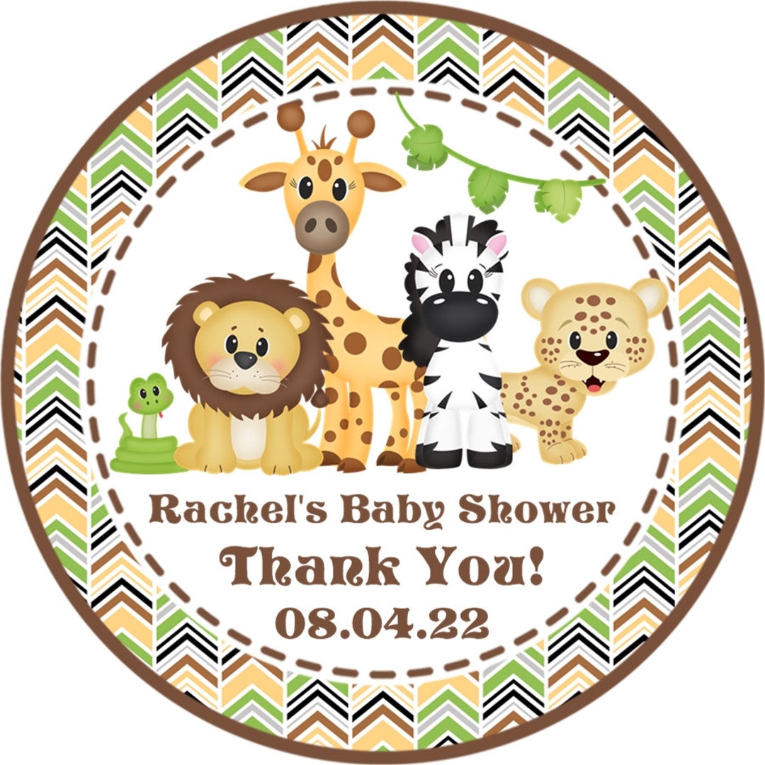 safari baby shower stickers
