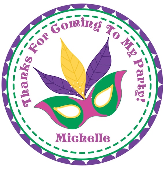 Mardi Gras Birthday Party Sticker Labels, Mardi Gras Party Stickers, Mardi  Gras Party Decorations