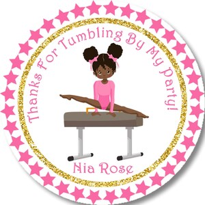 Gymnastics Birthday Favor Tag, Gymnastics Birthday Party Favor Sticker, Gymnastics Birthday Party Decor, Gymnastics Party Supplies