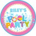 Girls Pool Party Stickers, Pool Birthday Party Favor Tags - Etsy