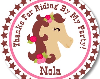 Horse Birthday Favor Sticker, Horse Birthday Favor Label, Horse Birthday Party Decorations