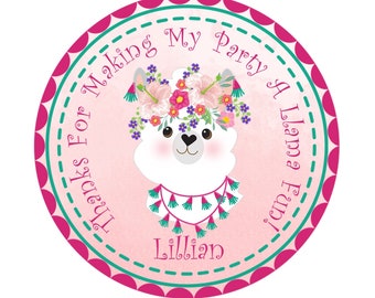Llama Birthday Party Sticker Labels, Llama Party Stickers, Llama Party Decorations