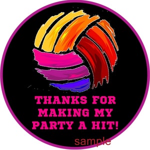Volleyball Birthday Party Labels, Volleyball Party Favors, Volleyball Party Favor Stickers, Volleyball Birthday, Volleyball Party Decor