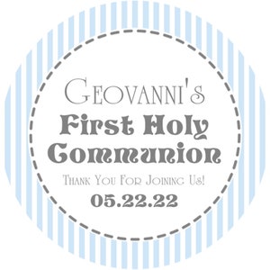 Boys First Holy Communion Favor Tags or Sticker Labels, Boys Communion Stickers, Boys Communion Labels