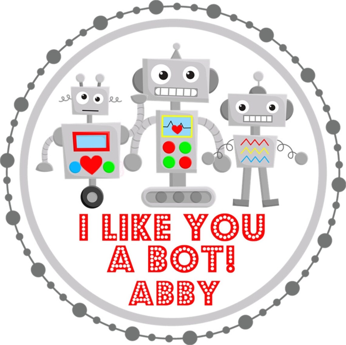 Robot Valentine's Day Stickers - Etsy