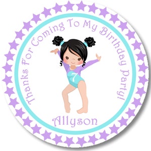Gymnastics Birthday Favor Tag, Gymnastics Birthday Party Favor Sticker, Gymnastics Birthday Party Decor, Gymnastics Party Supplies