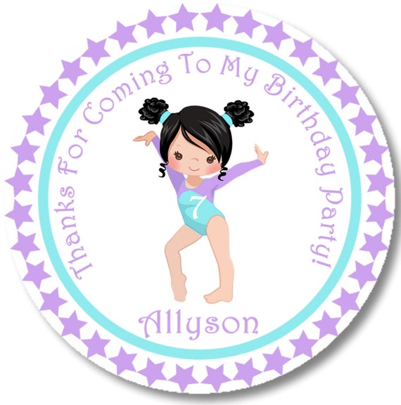 Gymnastics Birthday Favor Tag Gymnastics Birthday Party Favor Etsy