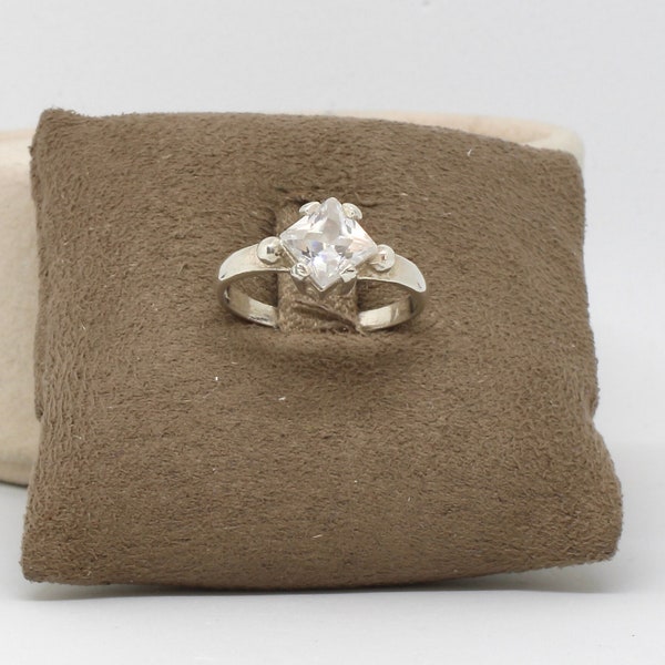 Kristallring Ring Eckiger Kristall Stein geschliffen 925 Silber Edel Hochwertig Damenring Verlobung Modern