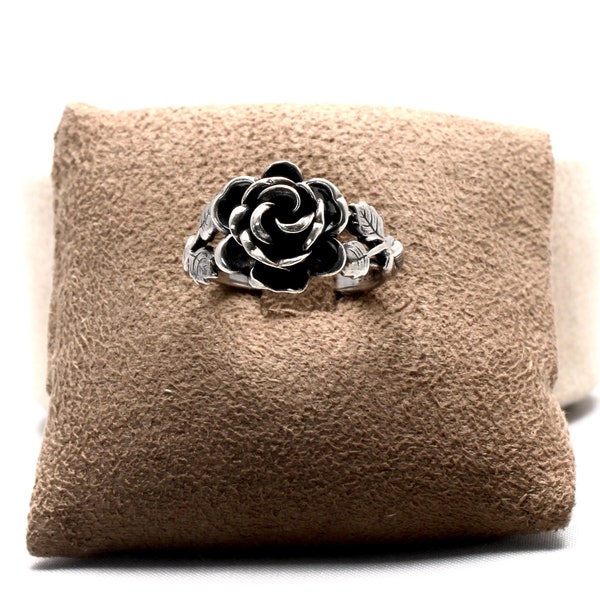 Trachtenring Ring Rose Blume Blätter 925 Silber Trachtenschmuck für Frau Zeitlos