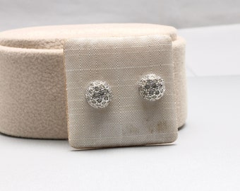 Pierre Lang Ohrstecker Ohrringe Silber Farbe halber Kreis mit Kristall Steine Festlich Hochwertig Damenohrringe