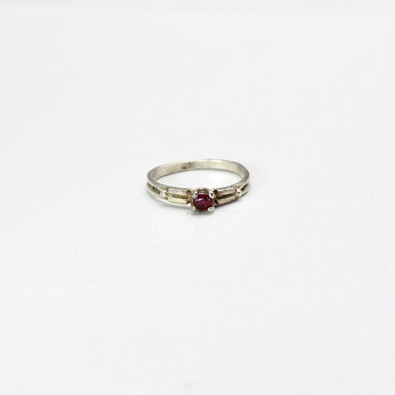 Solitaire ring ruby claw setting 925 silver high … - image 2